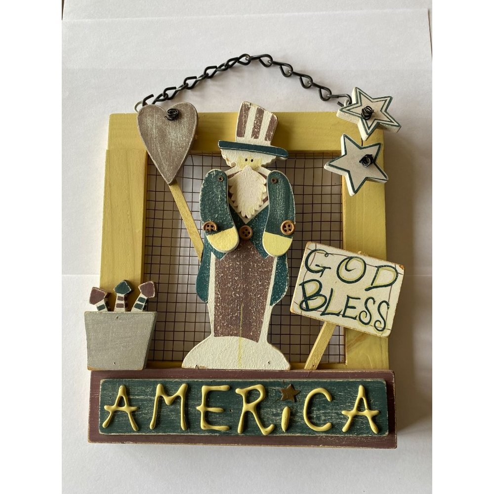 God Bless America Wall Wooden Plaque